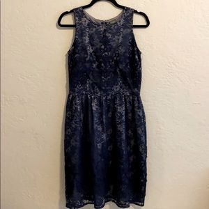 Taylor•Navy Lace with Silver Lining Dress•Size 2